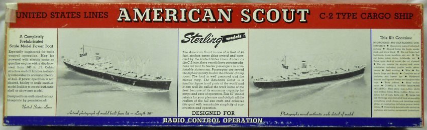 Sterling 1/96 United States Lines American Scout C-2 Cargo Ship with B-18F Optional Fittings Set, B18M plastic model kit